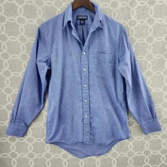 Lands' End Blue Button Down Dress Shirt Men's 14.5 - Picture 1 of 8